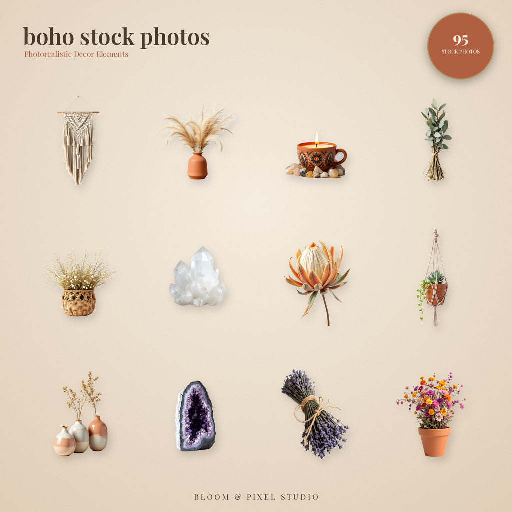 Boho Stock Photos decor collage mockup