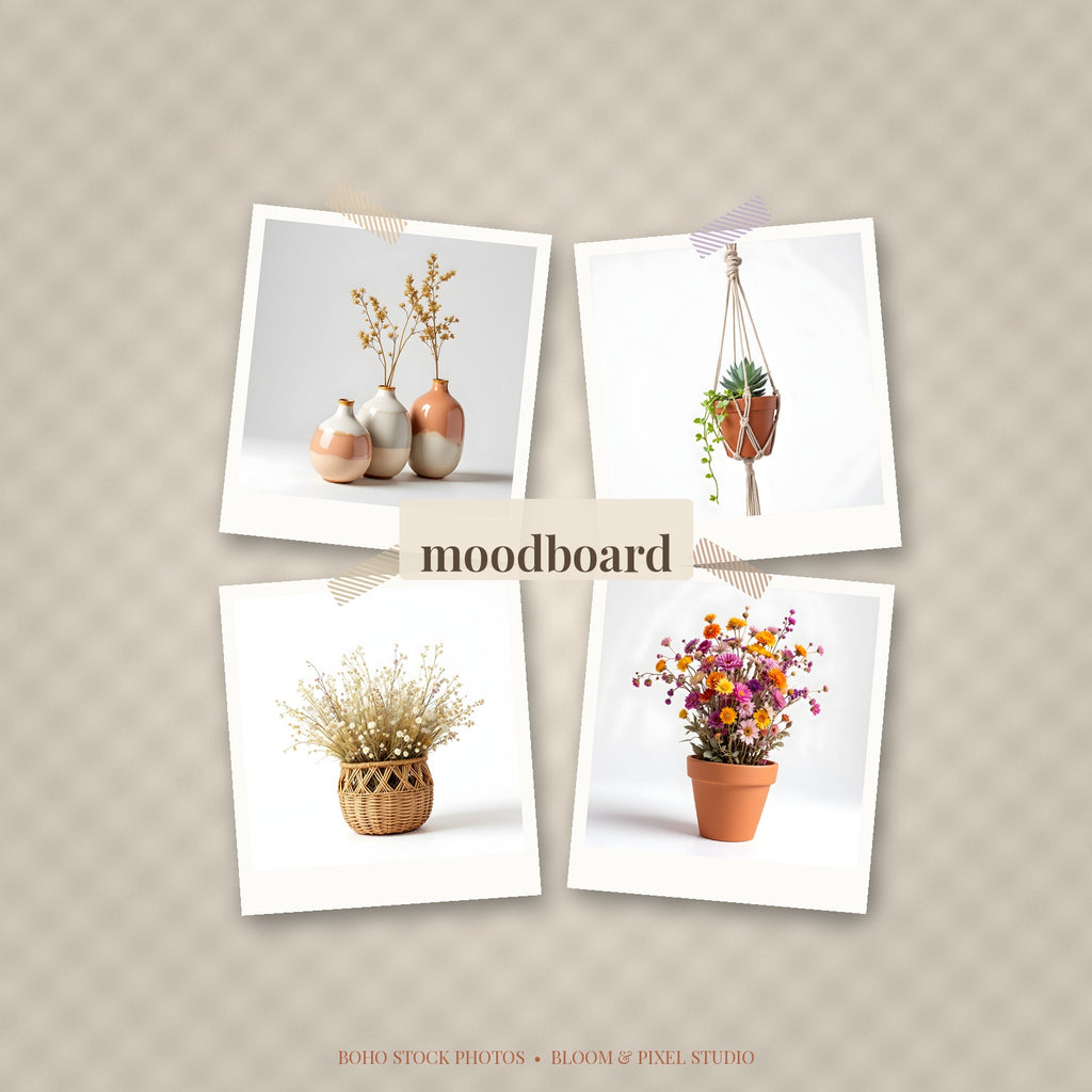 Boho Stock Photos washi tape moodboard mockup