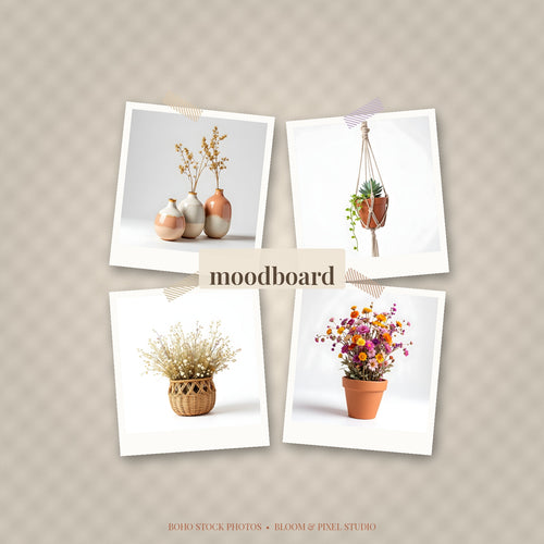 Boho Stock Photos washi tape moodboard mockup