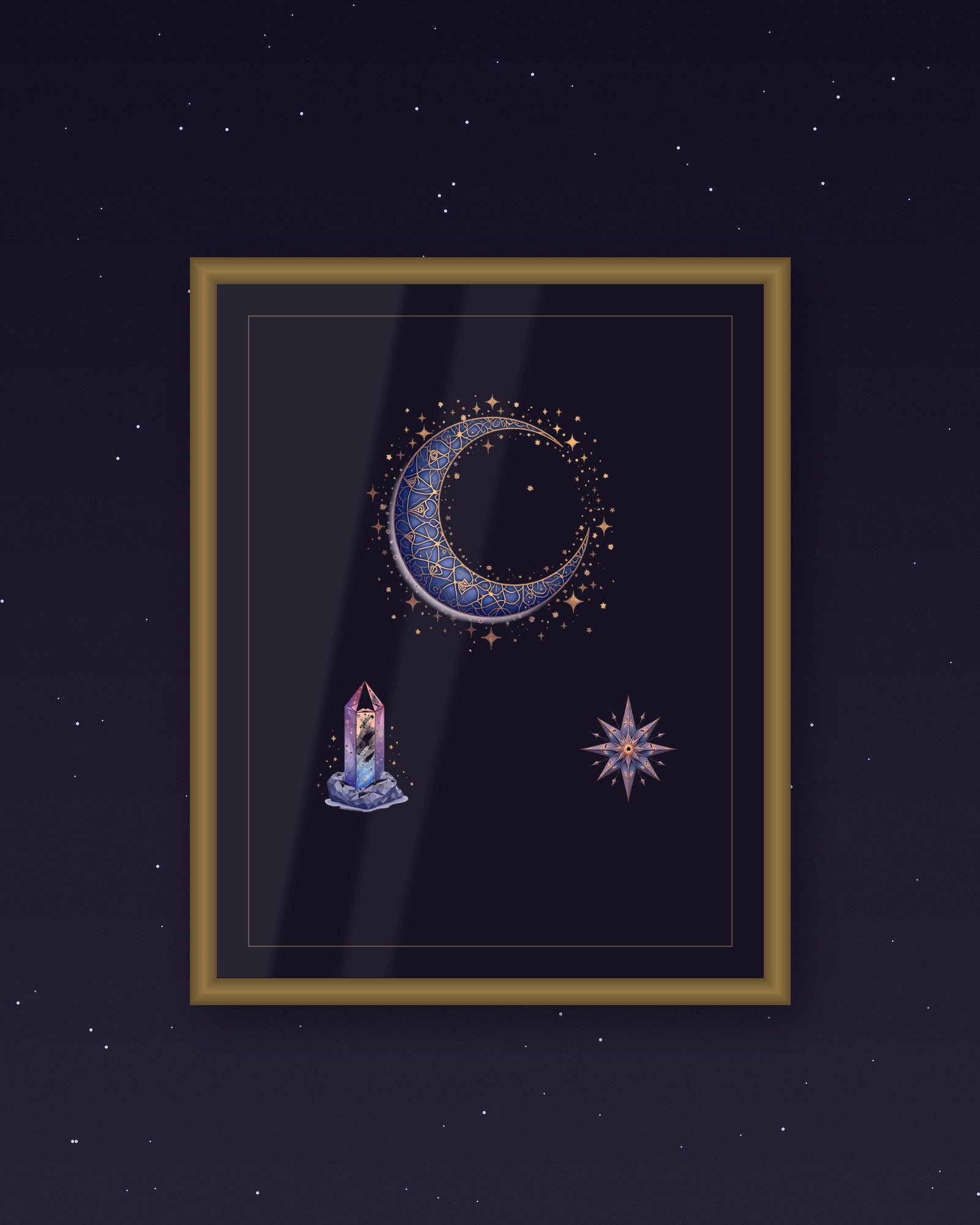Celestial & Mystical clip art framed wall art mockup