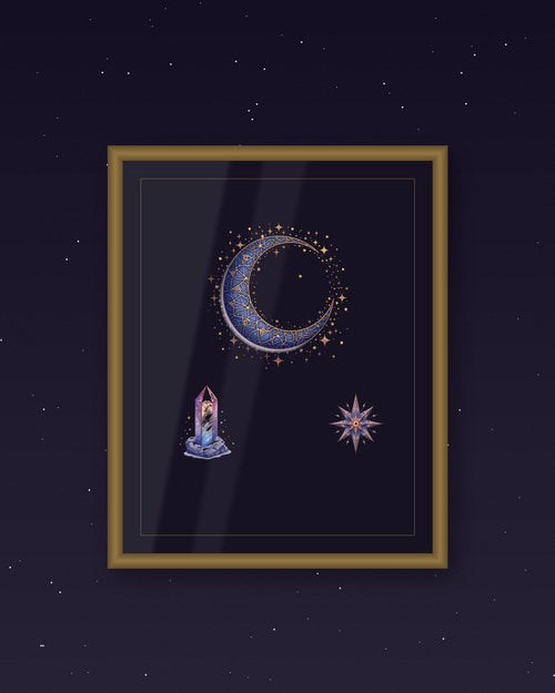 Celestial & Mystical clip art framed wall art mockup