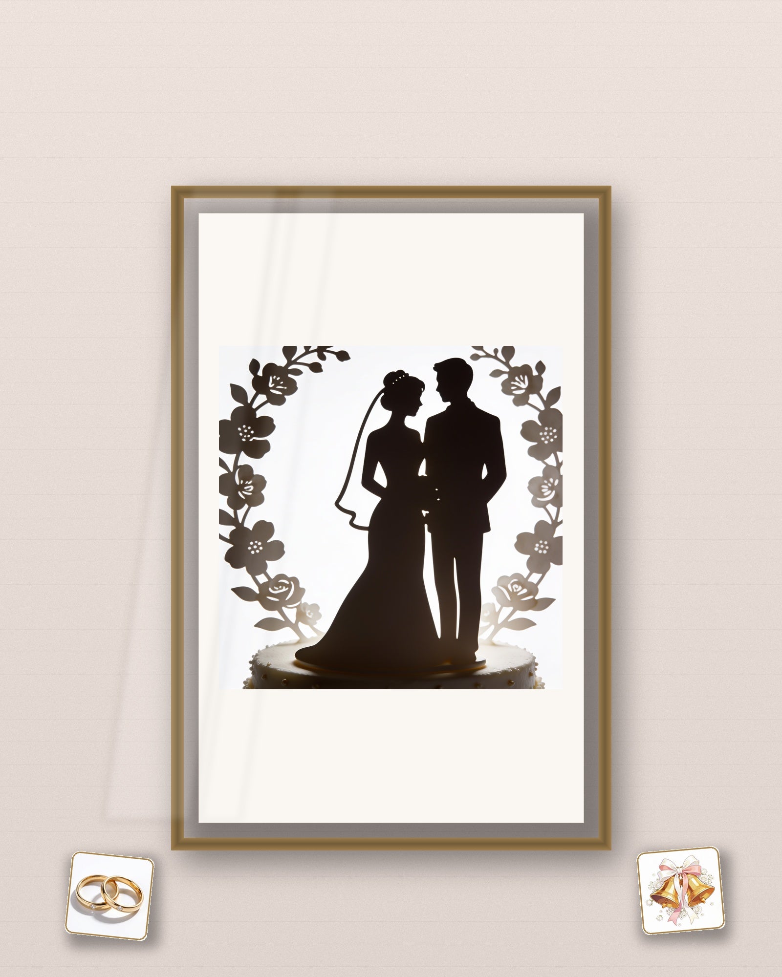 Wedding & Bridal clip art framed wall art mockup