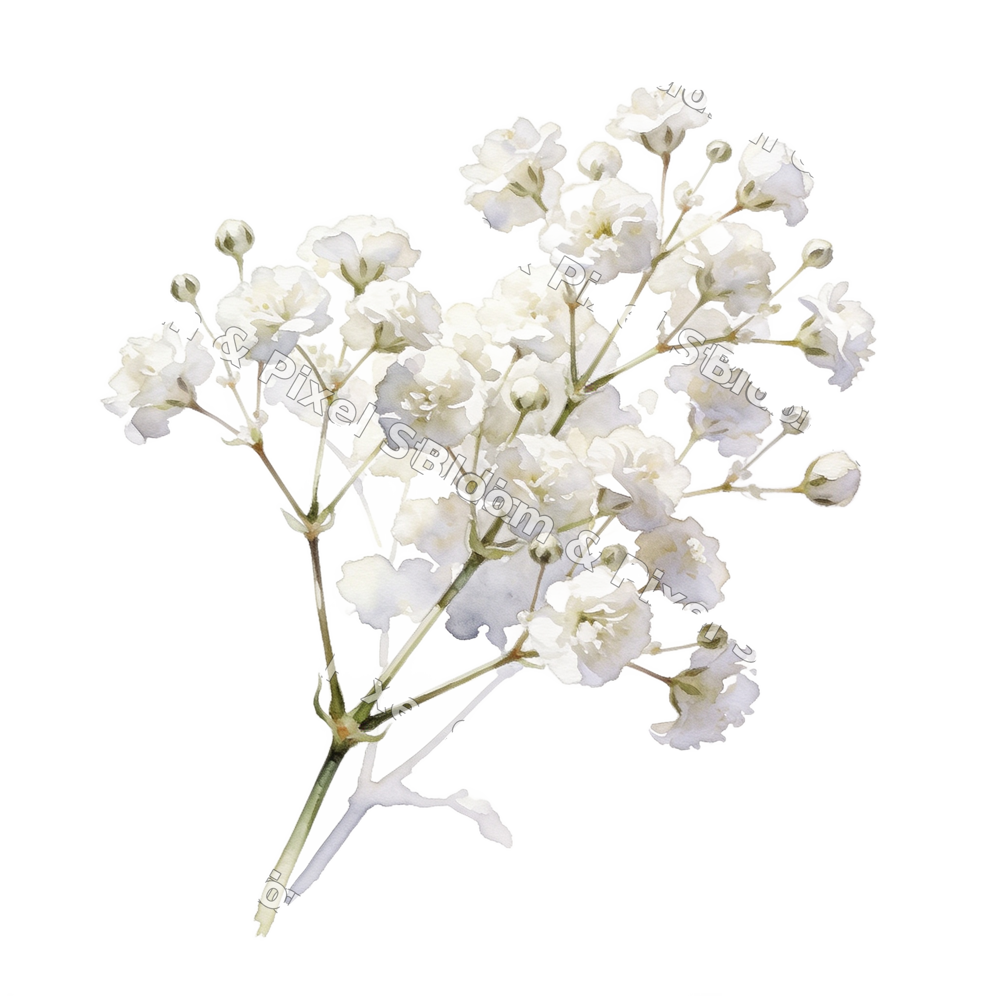 Watercolor Florals preview (watermarked)
