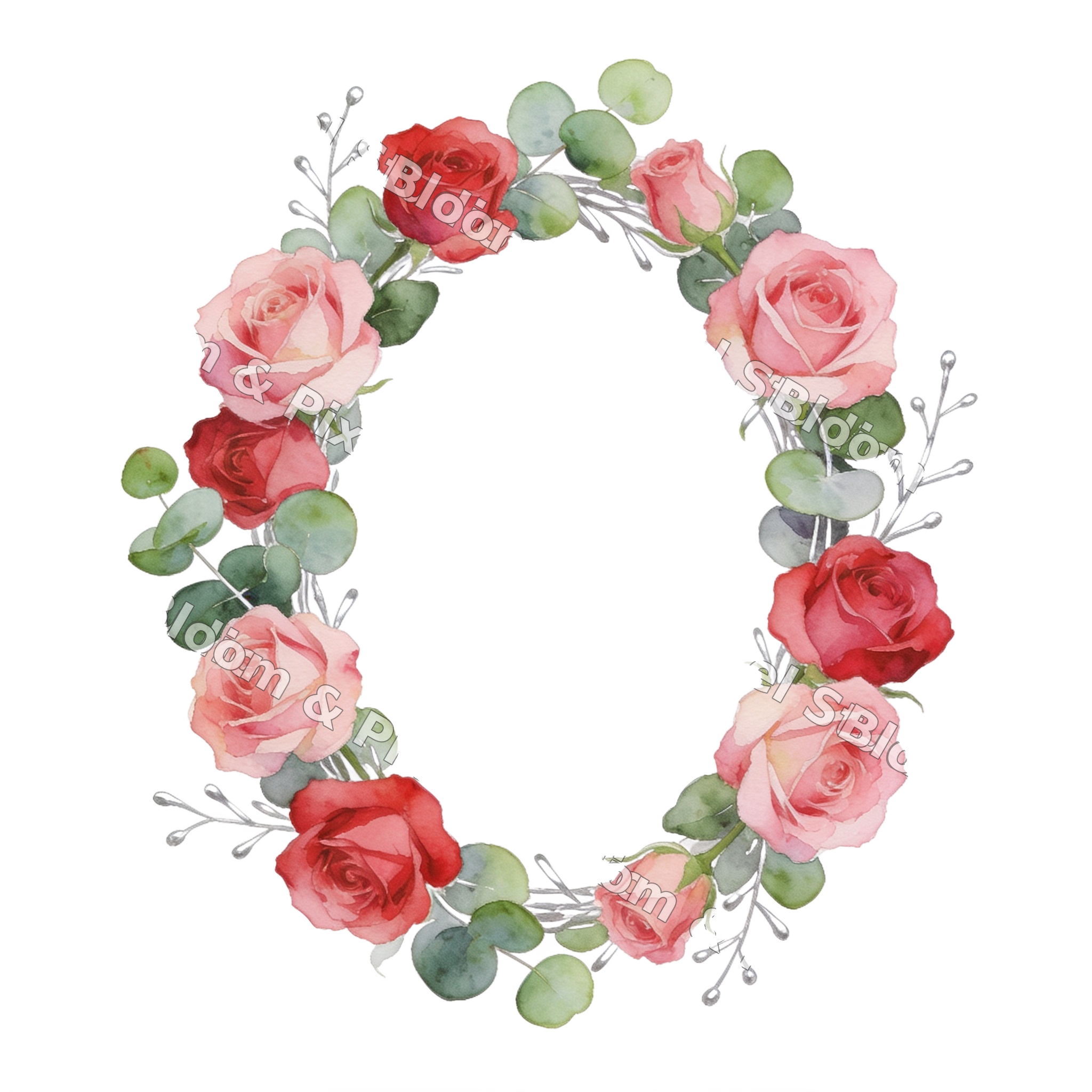 Watercolor Florals preview (watermarked)