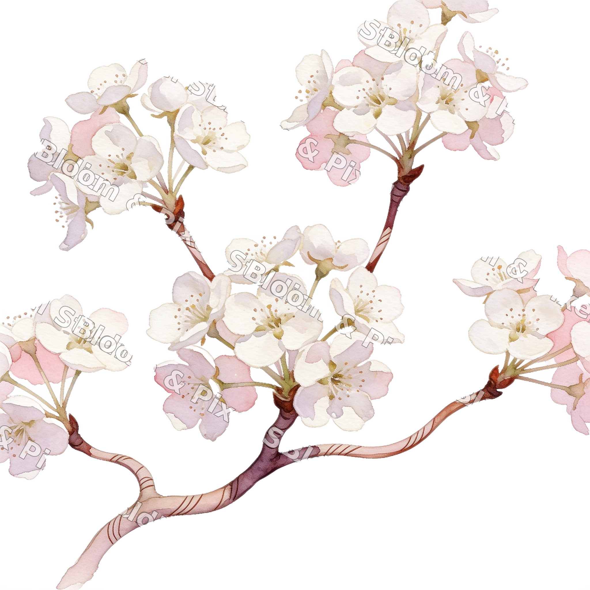 Watercolor Florals preview (watermarked)