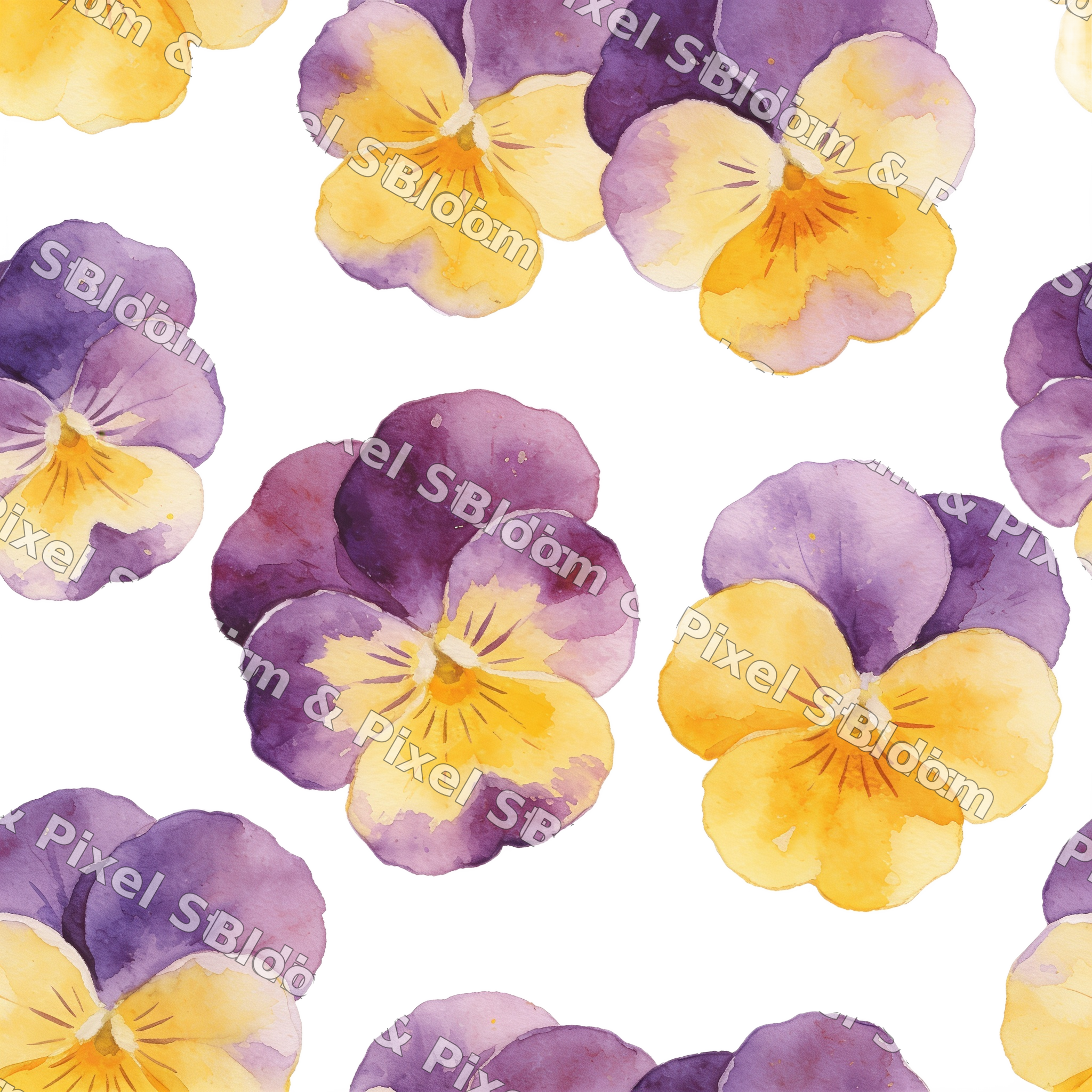 Watercolor Florals preview (watermarked)