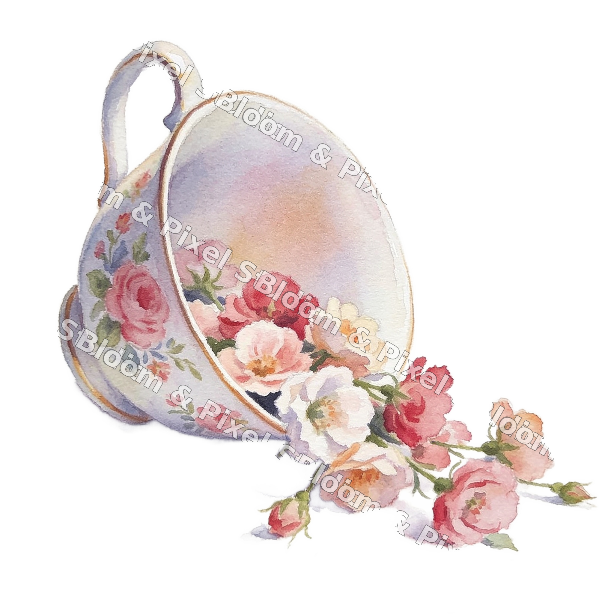 Watercolor Florals preview (watermarked)