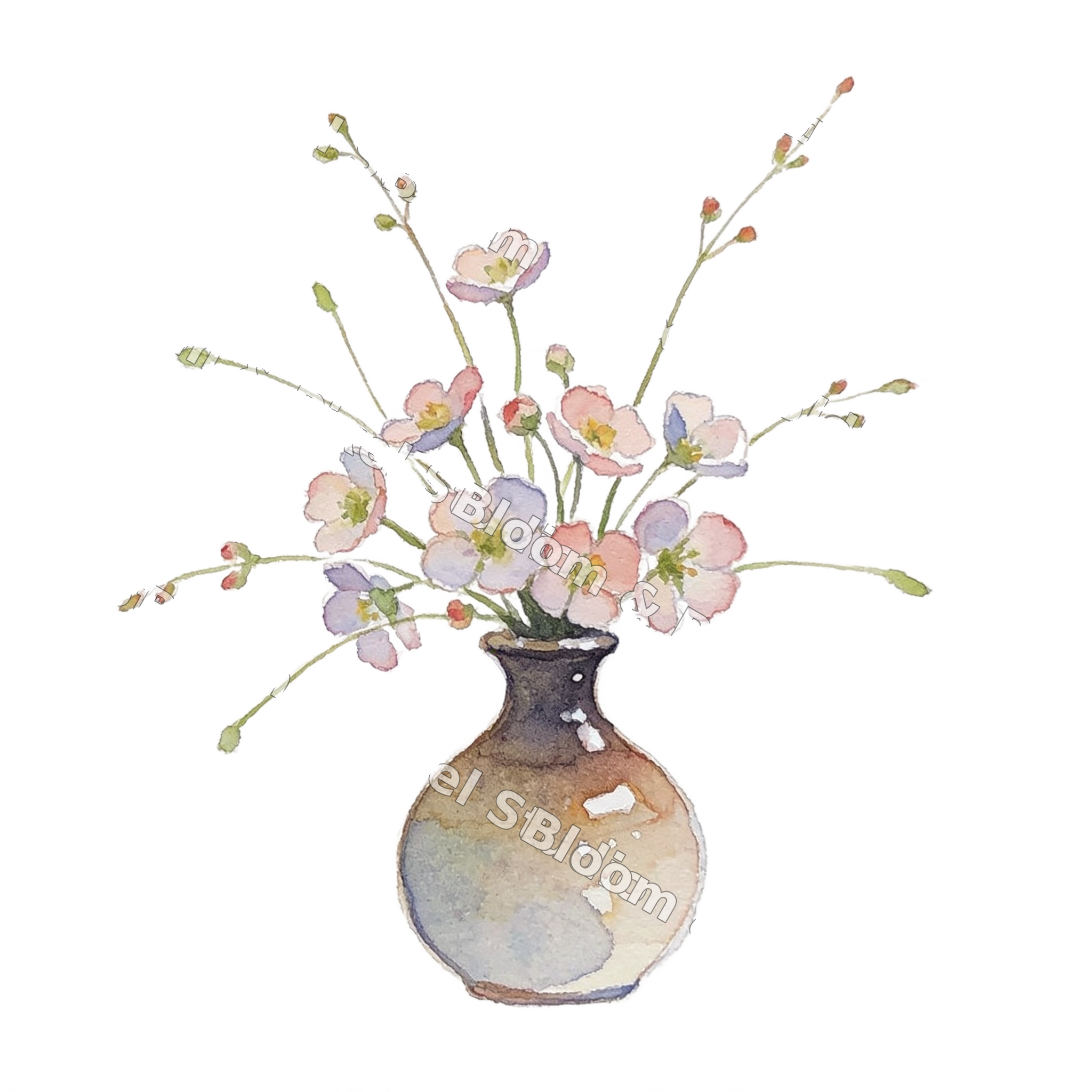Watercolor Florals preview (watermarked)