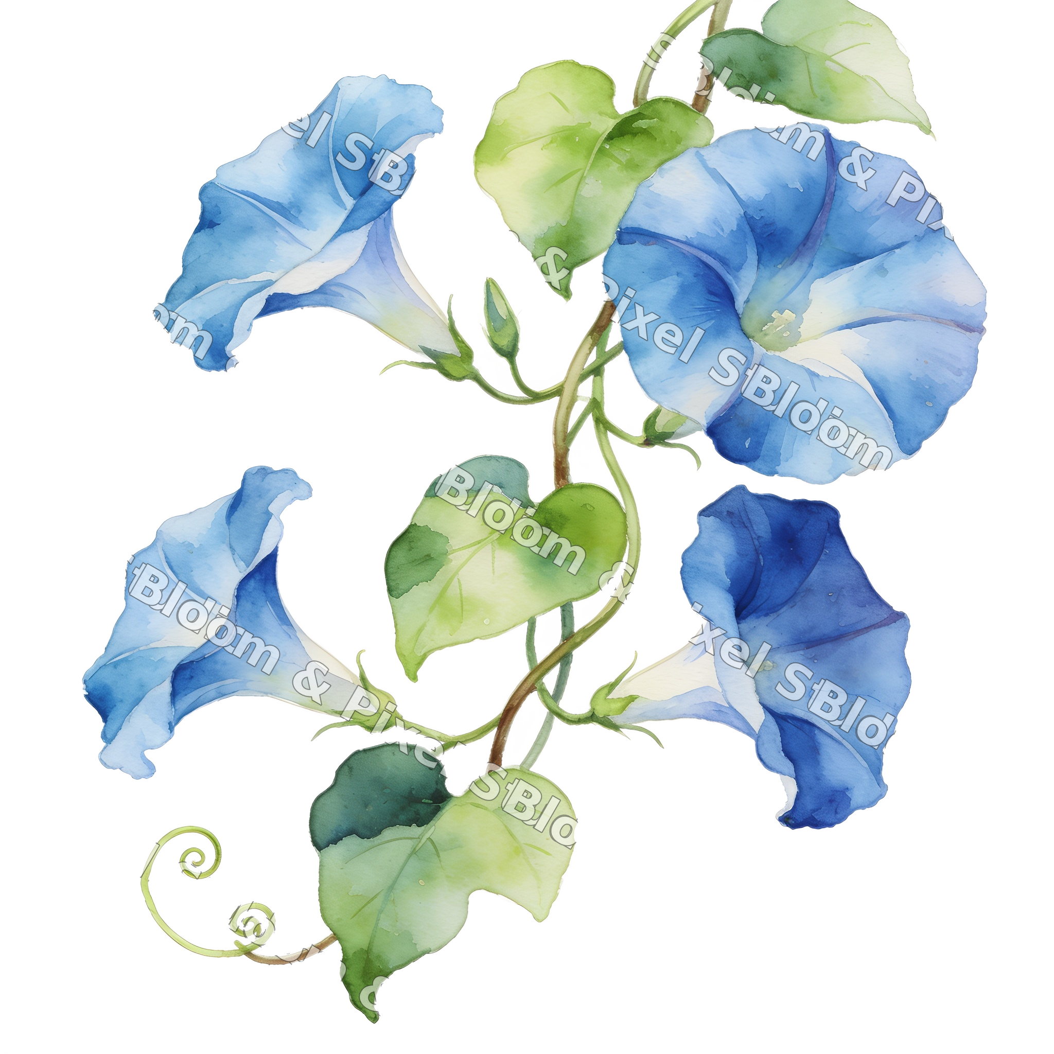 Watercolor Florals preview (watermarked)