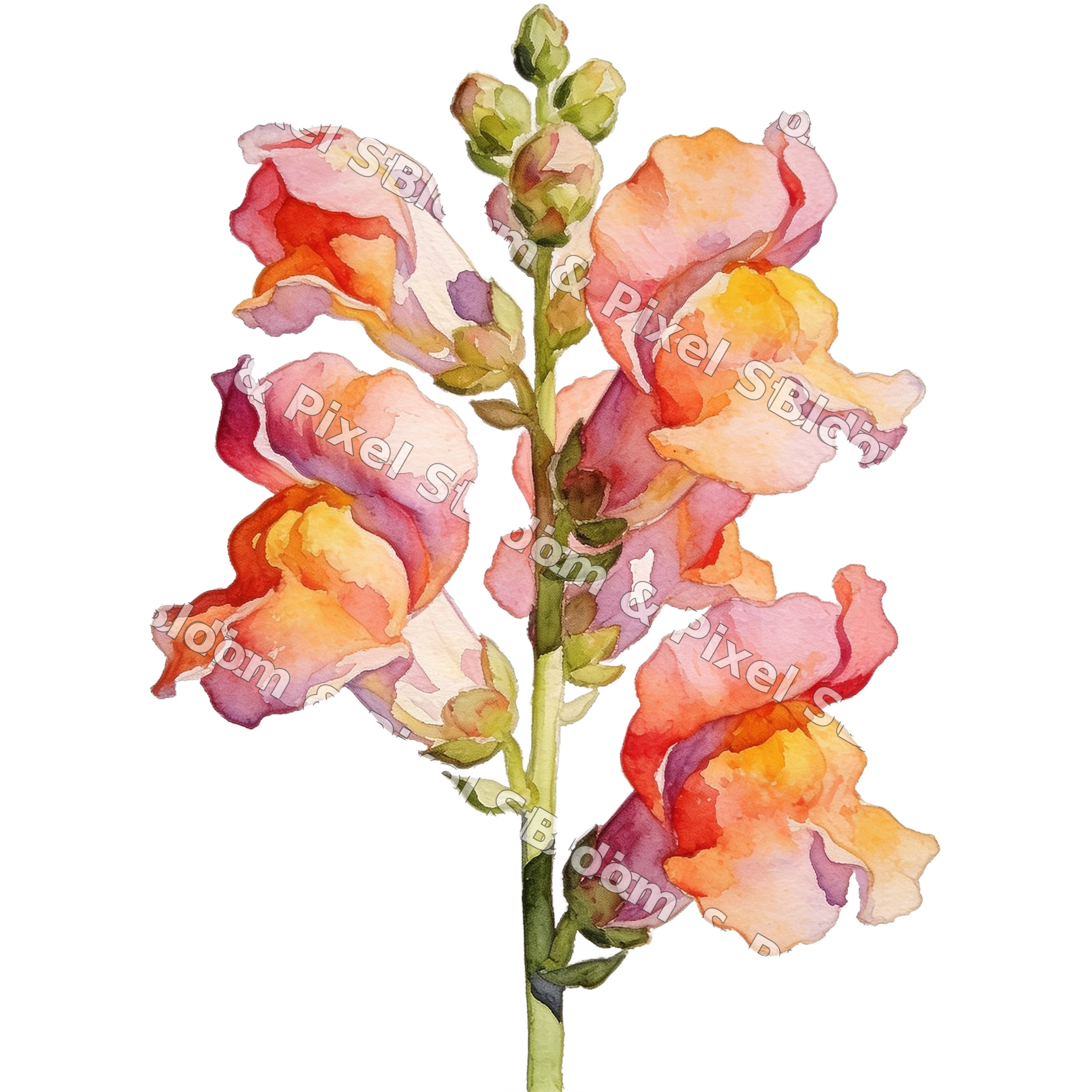 Watercolor Florals preview (watermarked)