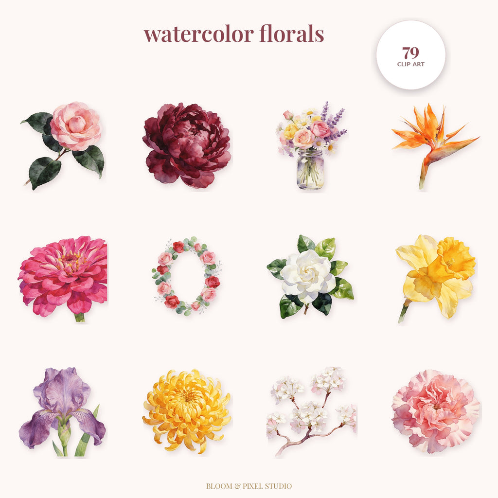 Watercolor Florals collage preview