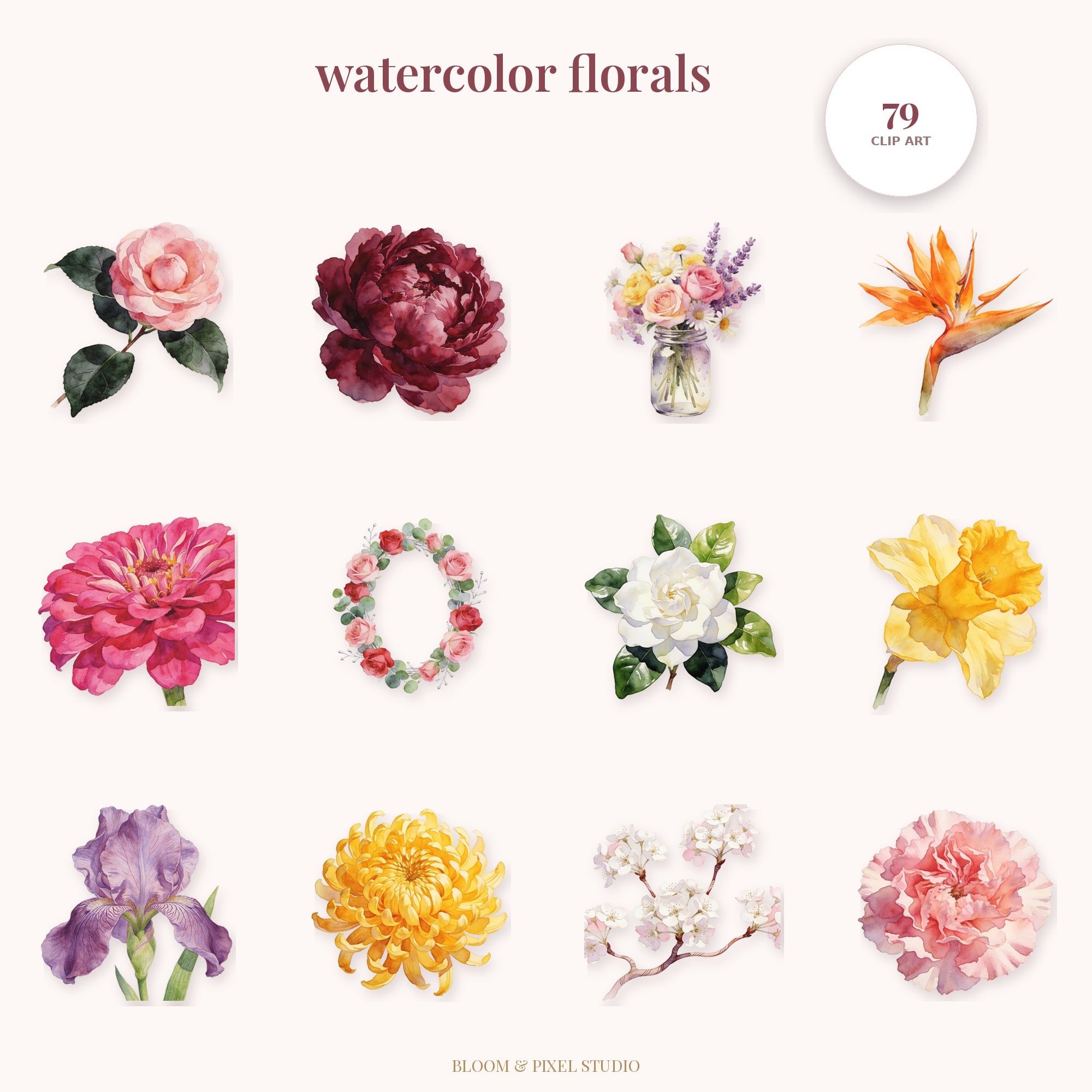 Watercolor Florals collage preview