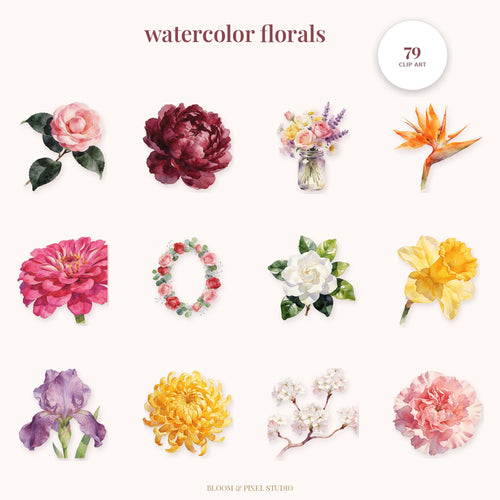 Watercolor Florals collage preview