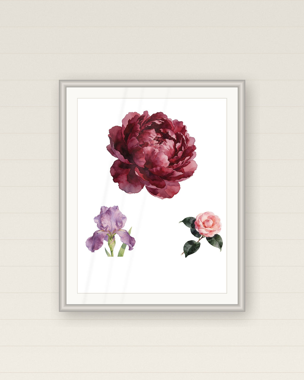 Watercolor Florals framed print mockup